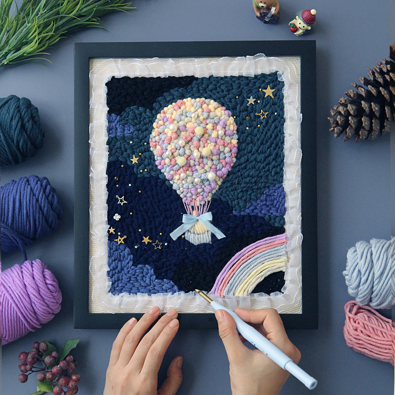 俄罗斯戳戳绣gdiy材料包戳戳秀墩绣手工毛线刺绣戳戳乐墩绣搓搓绣