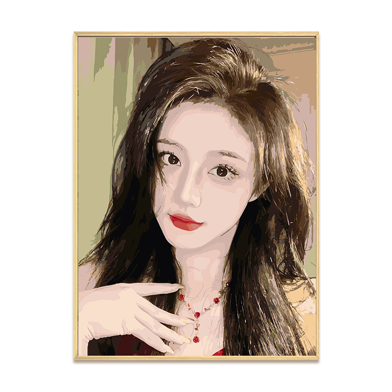 diy数字油画定制真人照片转装饰画手工K礼物填充填色油彩画丙烯画图片