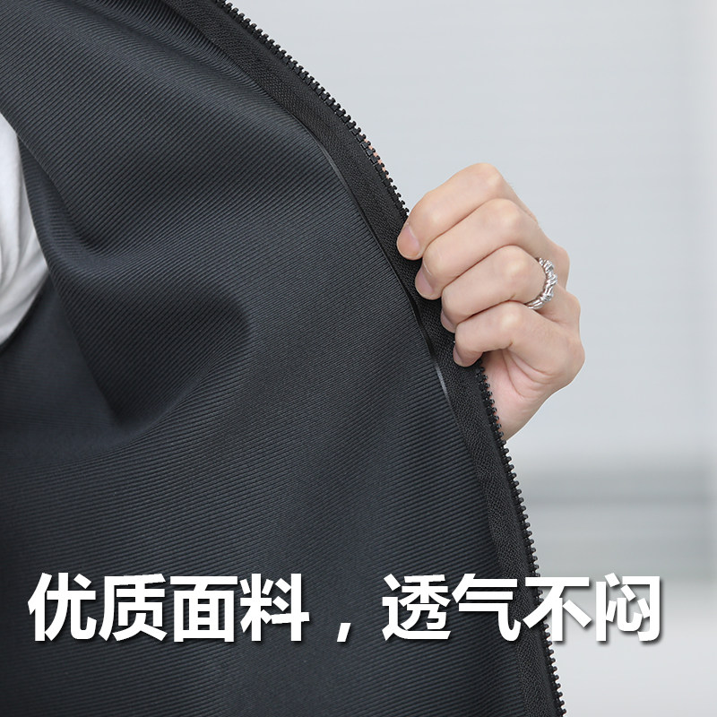 皮衣皮裤男d工作服套装外卖摩托机车春秋防风防水防油防尘宽松外