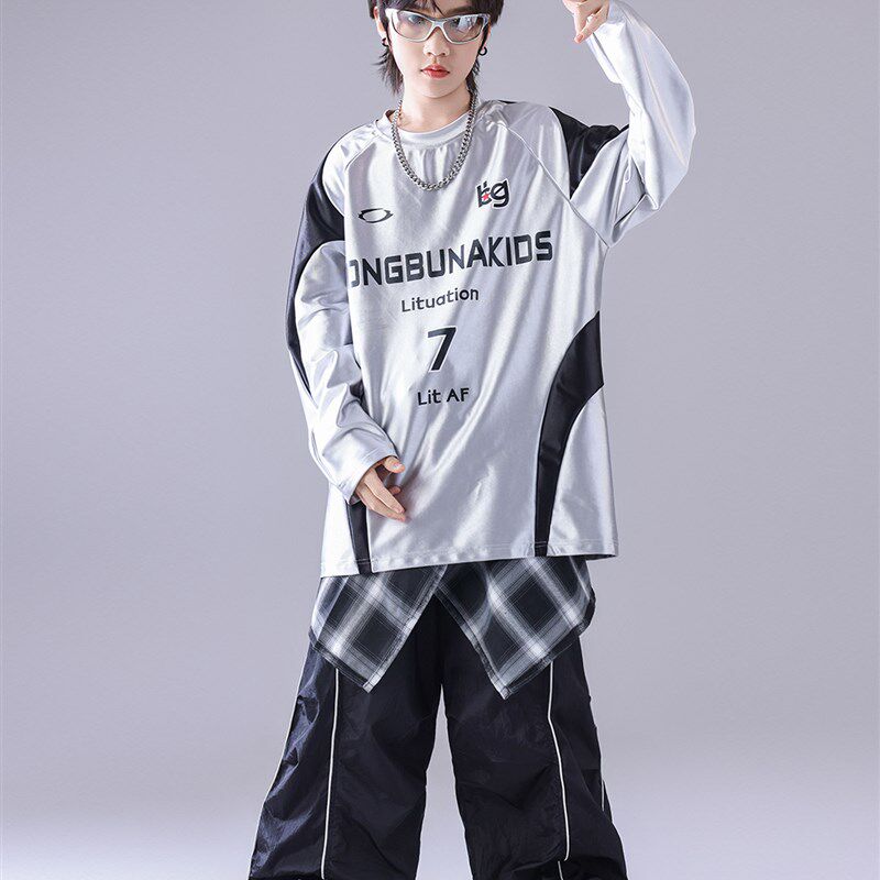 街舞儿童潮服少儿服装hipuhop童装男童架子鼓演出服亮片潮酷套装