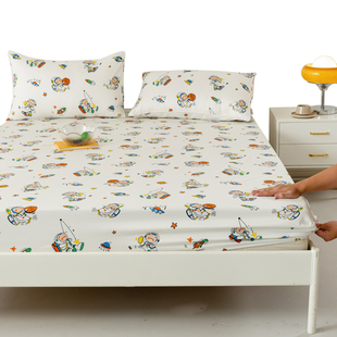 A类100支卡通纯棉床包单件全棉儿童1H.2米床垫保护套罩防滑床单人