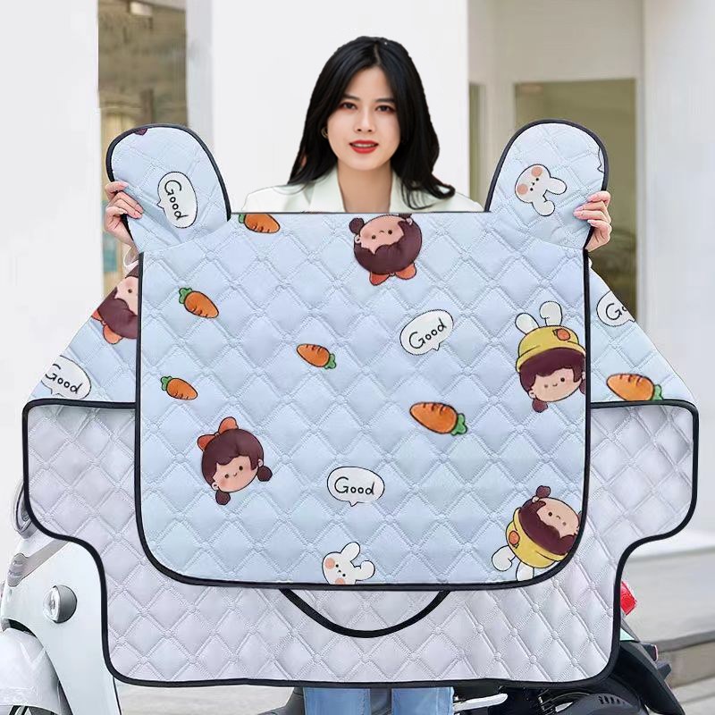 夏季电动车挡风被春秋防w晒罩小型摩托电车遮阳四季通用