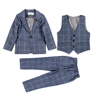 2小男童西装f套装秋冬英伦3岁儿童小西服帅气4宝宝周岁花童礼服潮