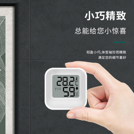新款迷你电子温湿度计室内外家用婴儿房花O房温度表电子温度计