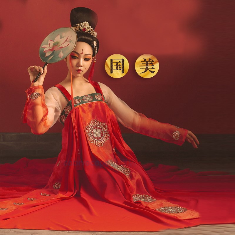 新款汉唐舞佳韵天香演出服中国风民族表演服儿童T古典舞蹈表演服