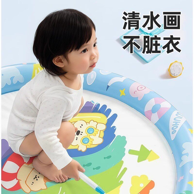 拍拍水垫宝宝注j水床练爬爬垫婴儿童加厚大号踩水袋清水画布毯充
