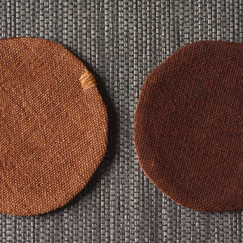 JZ48中式手工柿子染杯垫茶垫z手作编织杯托茶托铁壶银壶隔热垫功