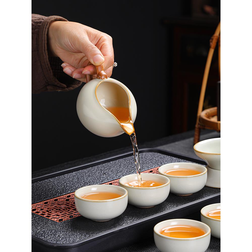 功夫茶具礼盒装汝窑订制茶具公司伴手礼定制茶具套装礼品定制logo
