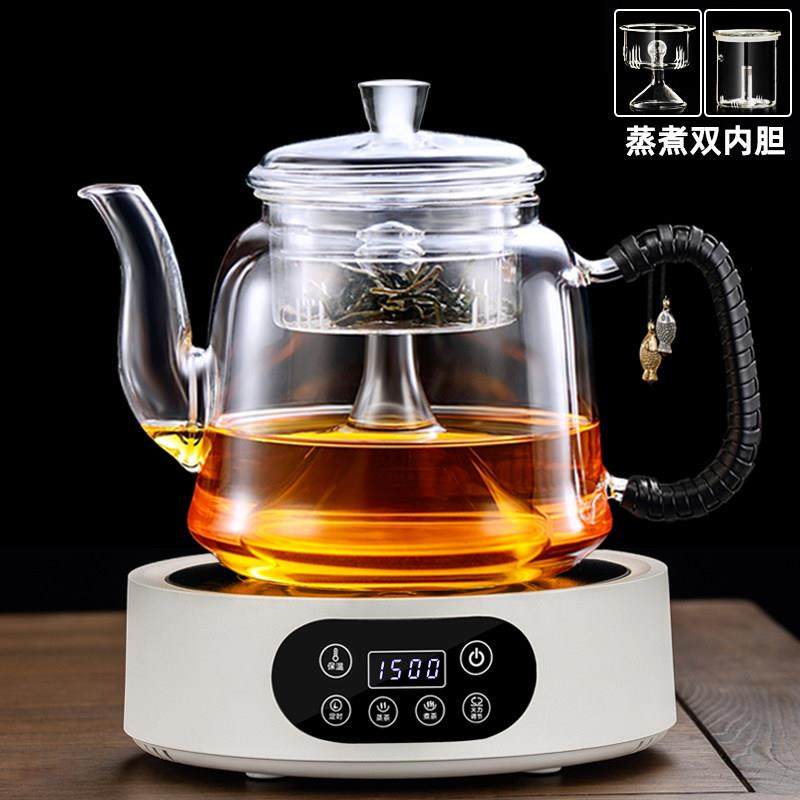 新款防爆蒸汽煮茶器喷淋式玻璃蒸茶壶养生壶自动电陶炉煮茶烧水壶,餐饮具,茶壶,淘宝优惠券,粉丝福利购,淘宝优惠卷