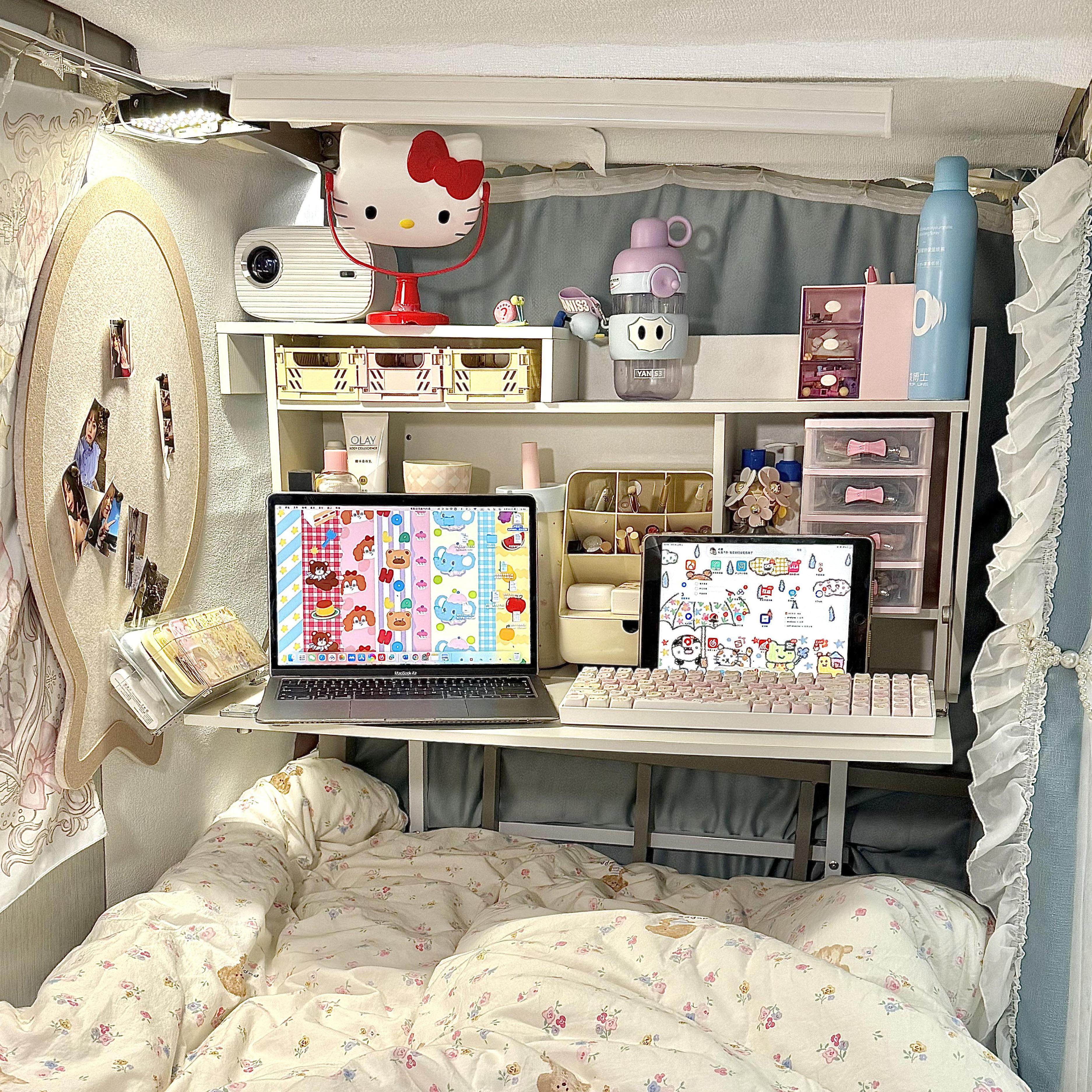 【宿舍收纳好物】宿舍床上桌可移动跨床可折叠懒人上下铺收纳神器