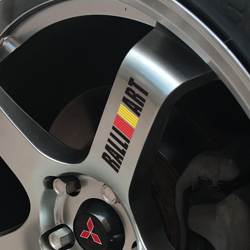 适用于三菱EVO拉力赛轮毂改装车贴纸Mitsubishi ralliart轮圈贴花