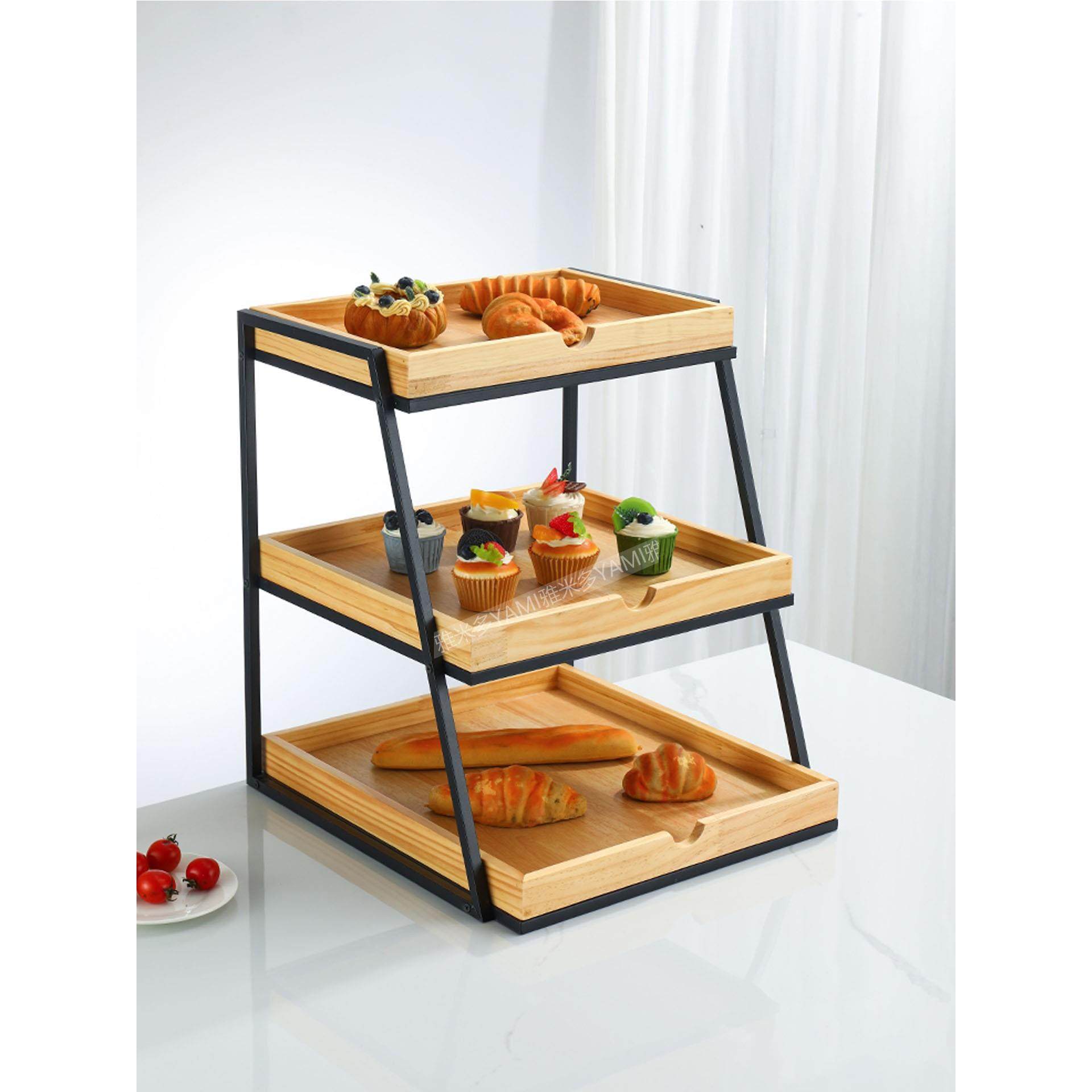 雅米多不锈钢架实木盘面包蛋糕干点水果陈列超市促销架橱窗展示架,餐饮具,果盆/果盘/果篮,淘宝优惠券,粉丝福利购,淘宝优惠卷