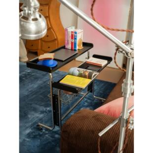 中古包豪斯风实木书桌升降折叠可移动边几小户型家用床边桌窄电脑