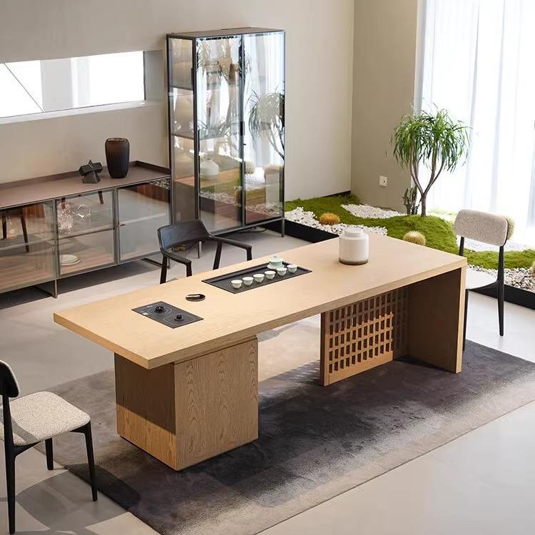 新中式极简实木茶桌椅组合2025新款家用茶室简约办公室泡茶台桌子