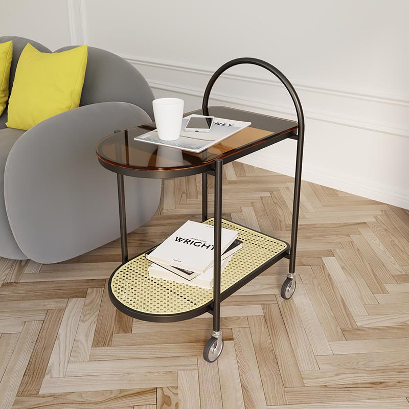 轻奢沙发边几小茶几客厅桌子带轮可移动创意床头边柜简约置物架侧