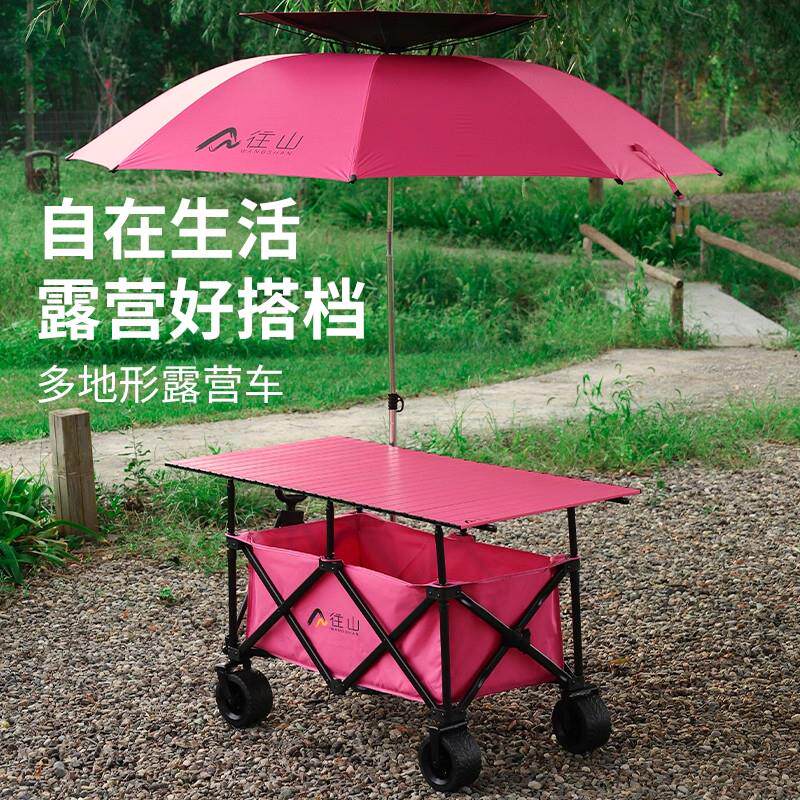 往山摆摊小推车地摊折叠桌户外露营车可升降移动购物野餐移动车棚