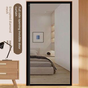 2025全磁条侧开防蚊门帘磁性自吸金刚网纱门魔术贴免打孔家用纱帘