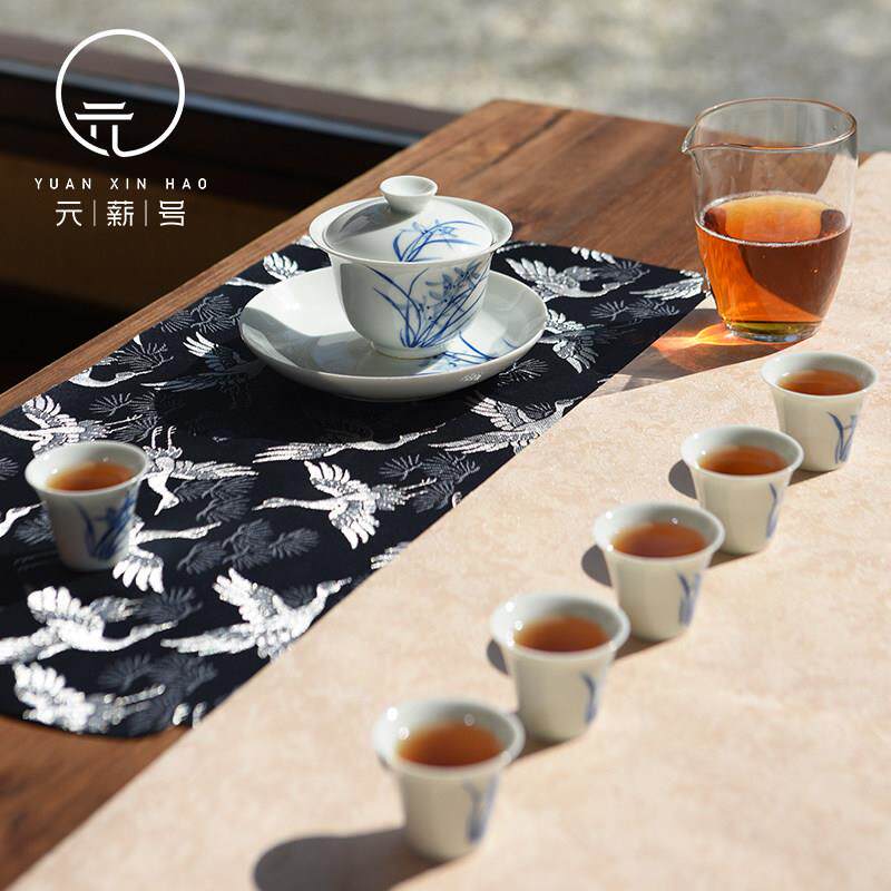 元薪号新款景德镇高档功夫茶具套装陶瓷盖碗茶杯手绘青花幽香