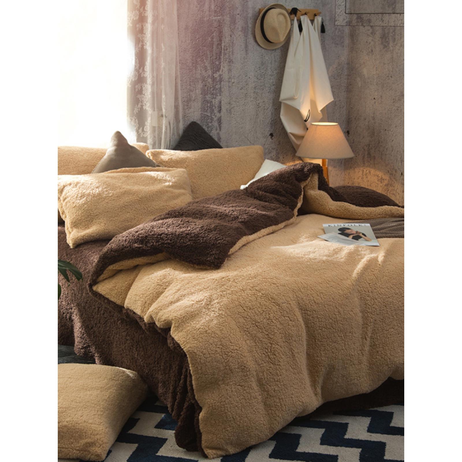 羊羔绒被套单件加厚保暖冬季单人珊瑚绒毛毯法兰绒双人被罩毯子