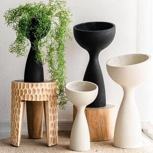 创意小蛮腰花盆客厅阳台商场轻奢高级落地高脚花器绿植个性摆件