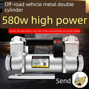车载充气泵汽车轮胎双缸打气泵12v高压大功率带测胎压suv公路车用