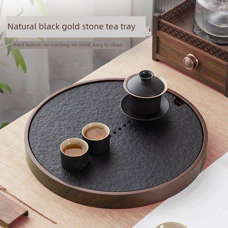 黑金石头圆形茶盘办公室储水小茶桌茶盘功夫茶具干泡盘,餐饮具,茶盘,淘宝优惠券,粉丝福利购,淘宝优惠卷