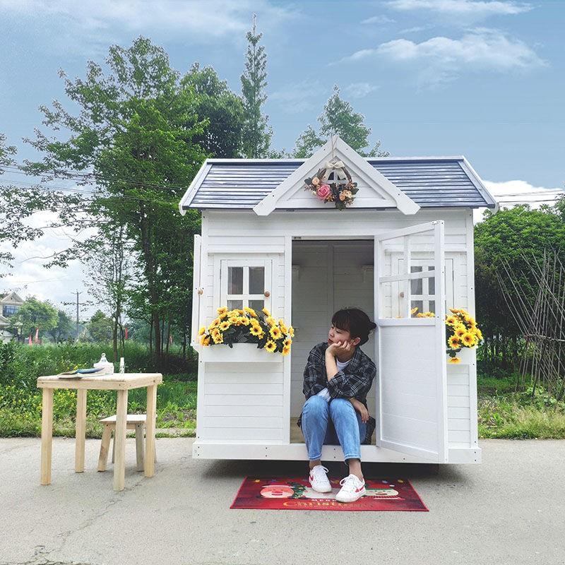 幼儿园户外小木屋儿童游戏房组装树屋木房互动防腐木移动木屋定制