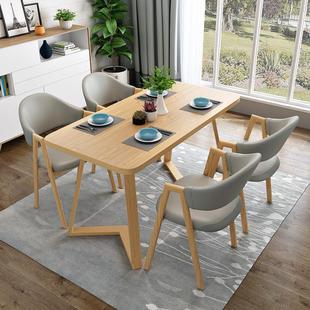 公寓出租房饭桌北欧长方桌奶茶店接待洽谈会客桌椅小户型家用餐桌
