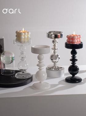 ins风软装高级感蜡烛摆件烛台桌面客厅电视柜法式家居装饰品玄关