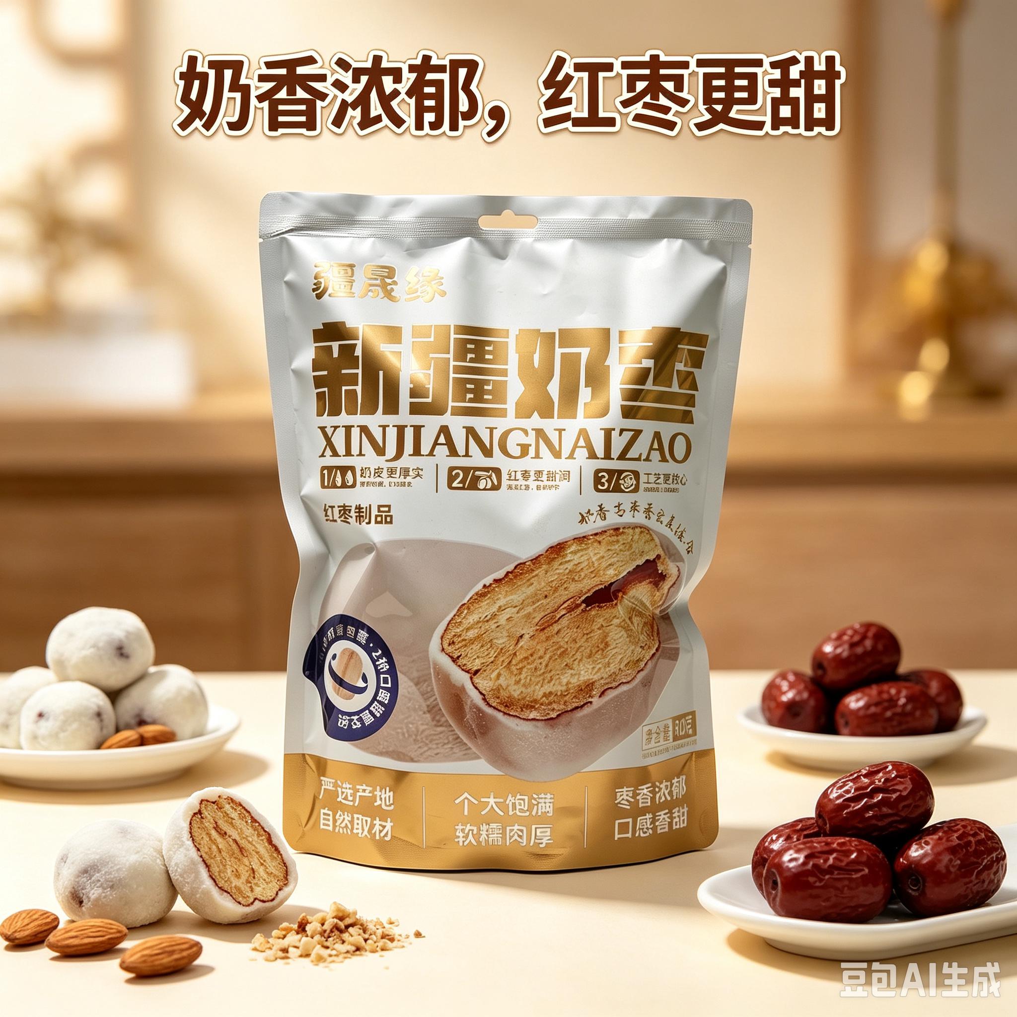 无核奶枣独立包装旦木夹心奶枣图片