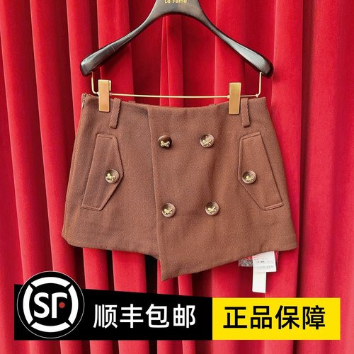 Le fame拉飞姆国内专柜代购 25 春双排扣装饰迷你裙 LF25C21SS184