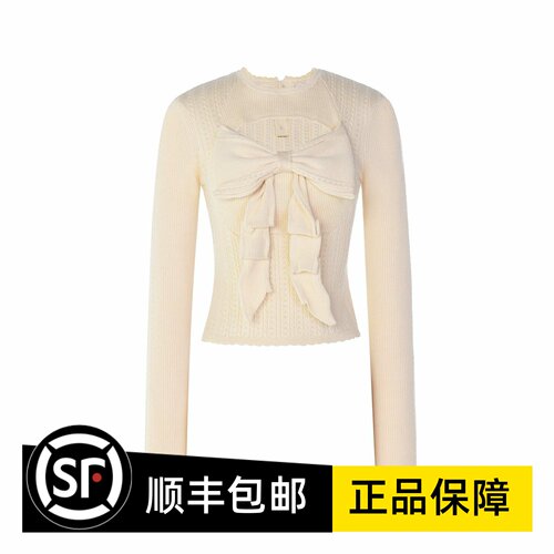 Le fame拉飞姆国内专柜代购 2 5秋蝴蝶结针织上衣 LF25Q51ZB305