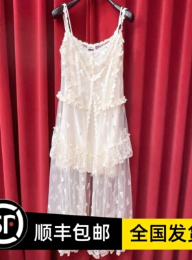 Le fame拉飞姆国内专柜代购 25夏网纱绣花蕾丝连衣裙LF25X61S0448