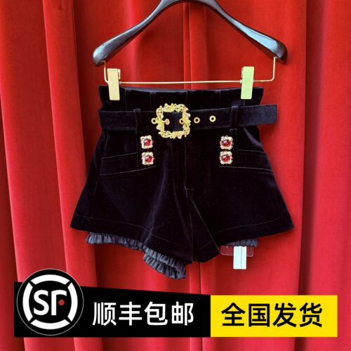 LE FAME 拉飞姆国内代购新品23秋 宫廷丝绒短裤LF23Q41P01B046