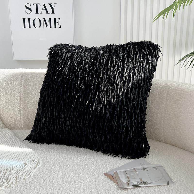 黑色羽毛形状长毛绒抱枕家用客厅沙发靠枕腰枕轻奢高端高颜值靠垫,居家布艺,靠垫/抱枕,淘宝优惠券,粉丝福利购,淘宝优惠卷