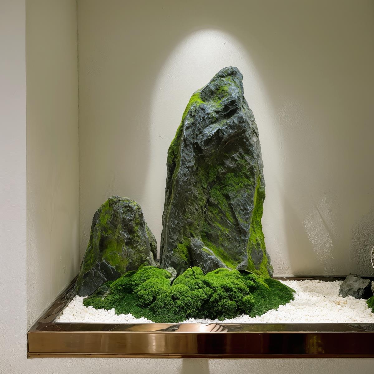 彷真假山石头造景苔藓泡沫道具摆件室内橱窗装饰石块岩石拍摄毛石