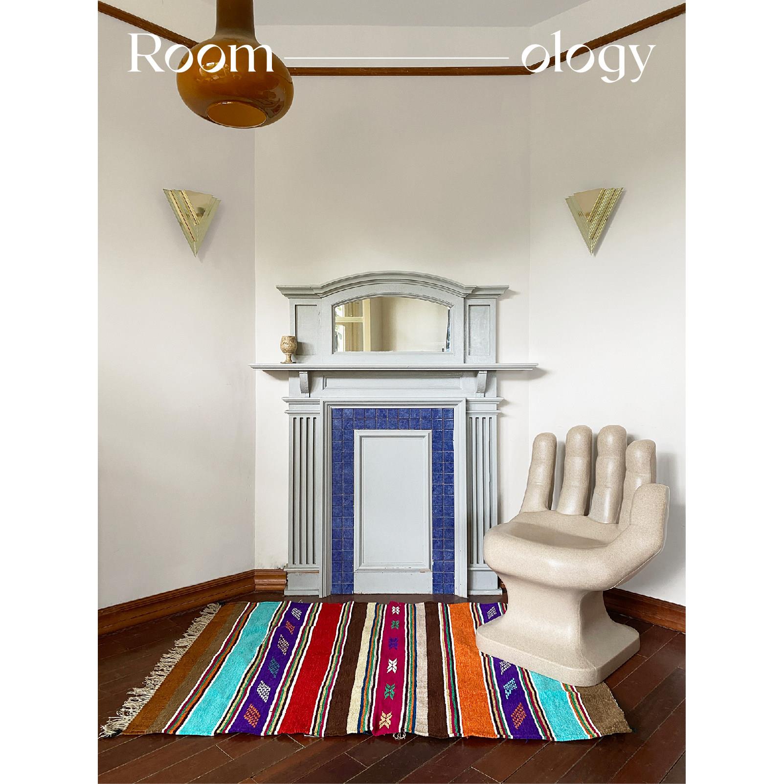 Roomology摩洛哥进口Hanbel平织棉纯手工编织地毯床边挂毯露营毯