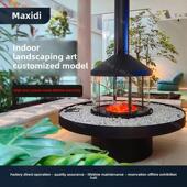 壁炉藏式 机甲咖啡同款 吊式 炉室内实火燃烧木材实火加热耐高温玻璃