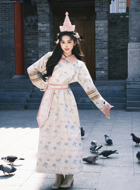 新款蒙古服装女款蒙古族少数民族舞蹈演出服旅拍写真秋冬日常穿搭