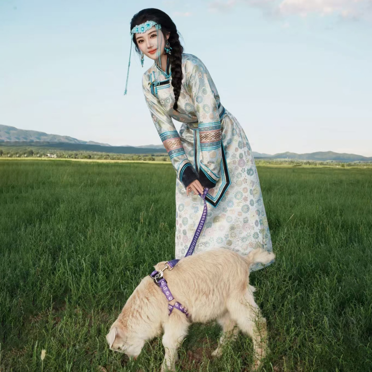 蒙古袍服装少数民族旅游旅拍日常