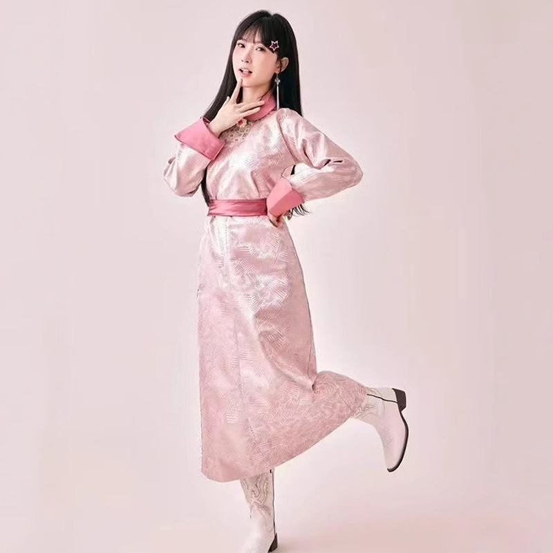 蒙古袍旅拍舞蹈日常表演服