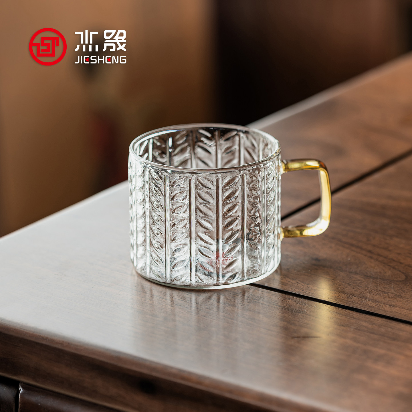 杰晟高硼硅玻璃防烫带把茶杯套装图片