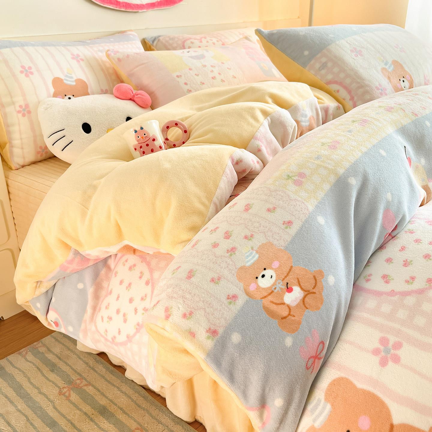 冬季加厚牛奶绒被套180x200cm定制定做任意尺寸150x210cm毛绒被罩