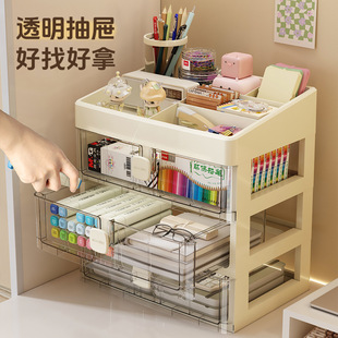 办公室书桌上文具化妆品储物箱整理多层置物架柜 桌面收纳盒抽屉式