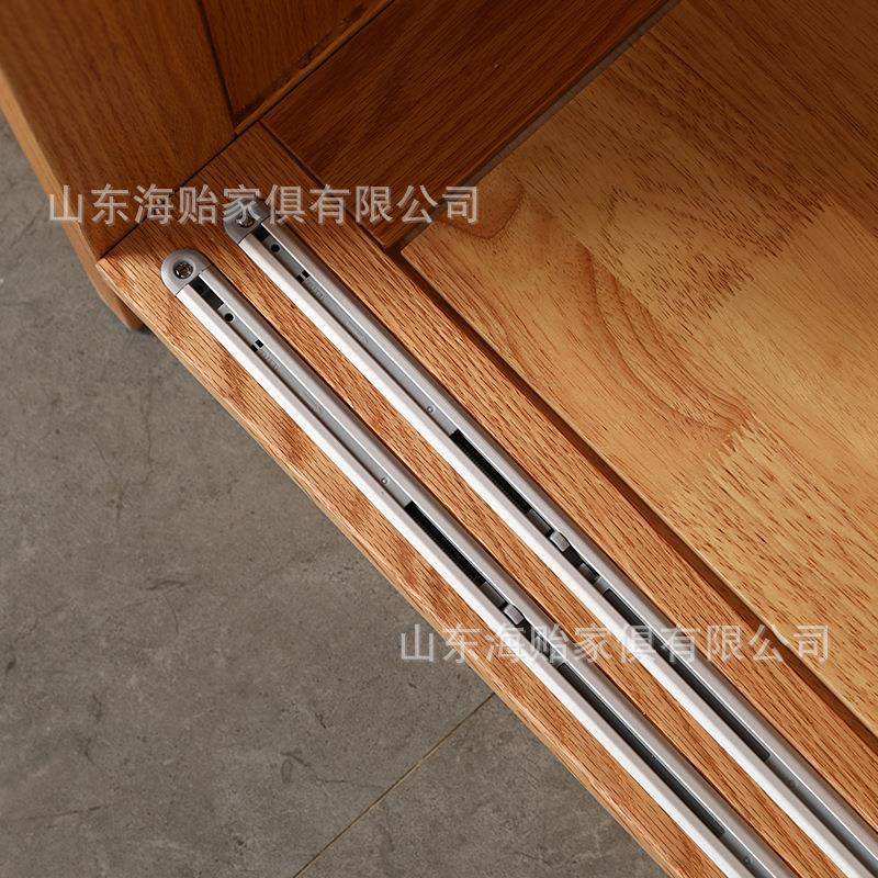 北欧全实木衣柜推拉门收纳储物柜木质两门大衣橱卧室橡木家俱