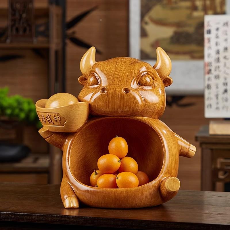 IBW入户门钥匙收纳牛摆件意客厅玄关茶几面桌中创式国潮古风装饰