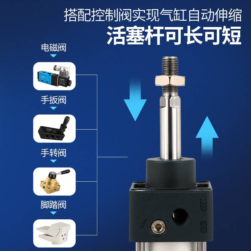 莱泽SC标准气缸大推力小型气动配件大全SC125/160/200-25/5075100