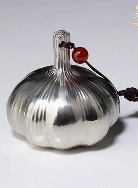 《胜算在握》客厅桌面白铜大蒜摆件 家居装饰工艺品 手把件