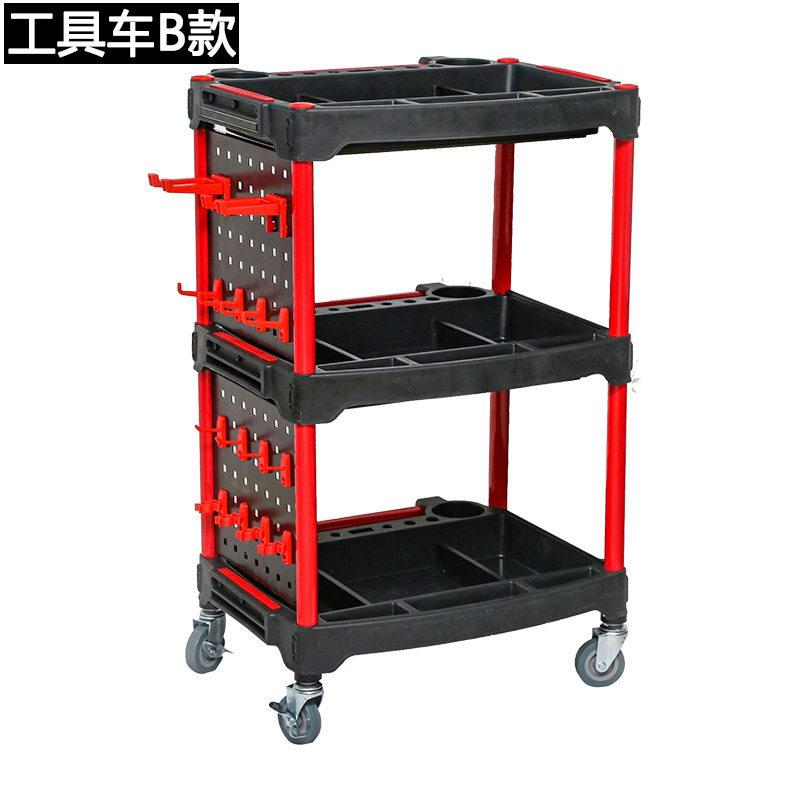 汽车美容三层工具车4S店汽修店精洗手推车贴膜洗车工具放置收纳车