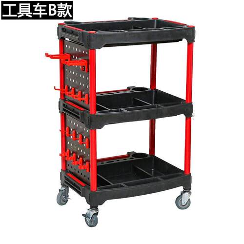 汽车美容三层工具车4S店汽修店精洗手推车贴膜洗车工具放置收纳车